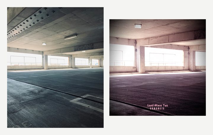 Parking garage photo and the Trap cover Sleevo made from it
